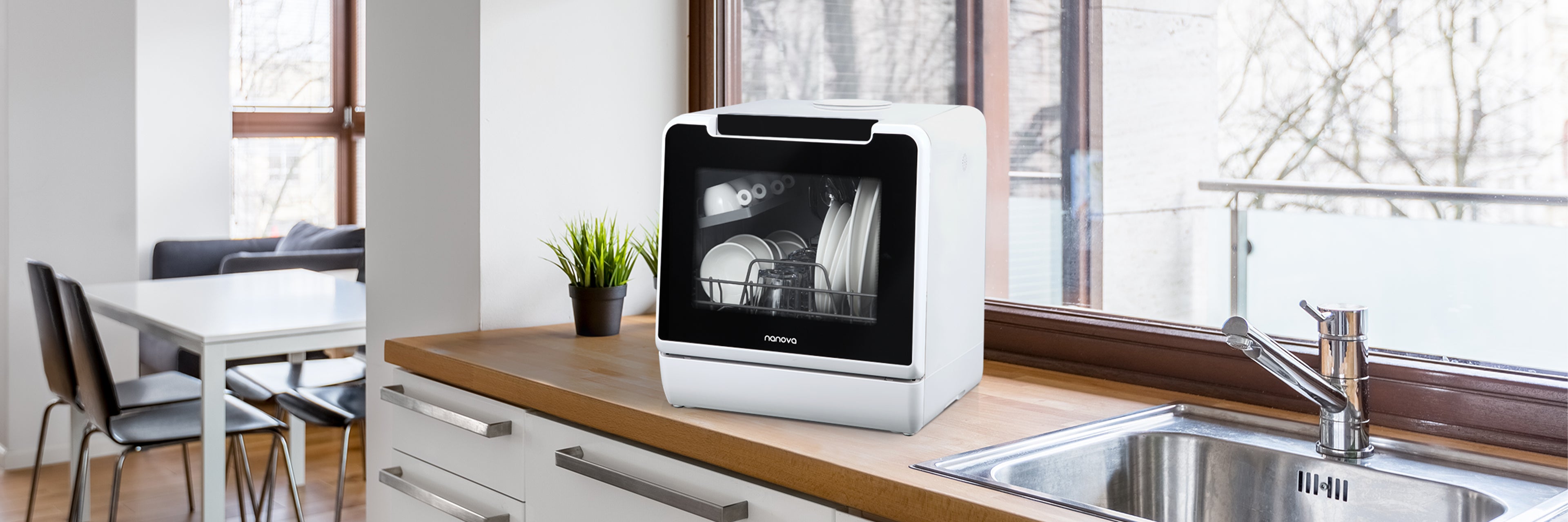 NANOVA D1 Compact Countertop Dishwasher